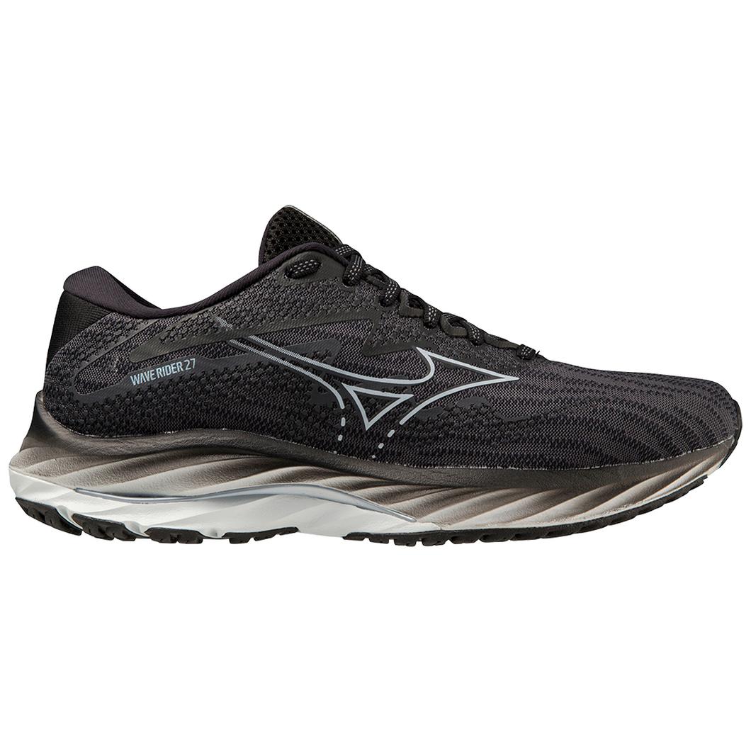Women's Mizuno Wave Rider 27, Ebony/Snowcrest, 9.5 D Wide