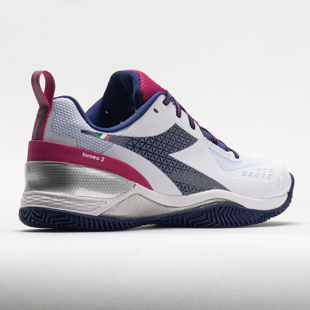 Diadora Blushield Torneo 2 Clay Women's White/Blueprint/Pink Yarrow