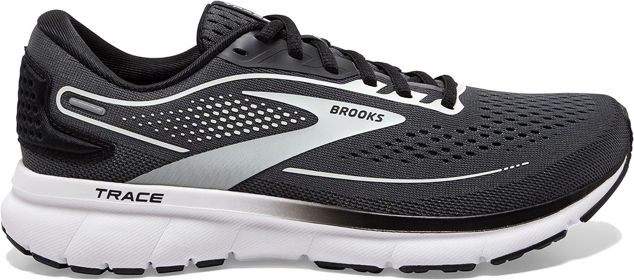 Women's Brooks Trace 2, Ebony/Black/White, 10 D Wide
