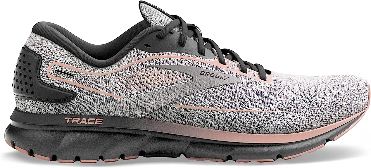 Women's Brooks Trace 2, Grey/Blackened Pearl/Peach, 9 B Medium