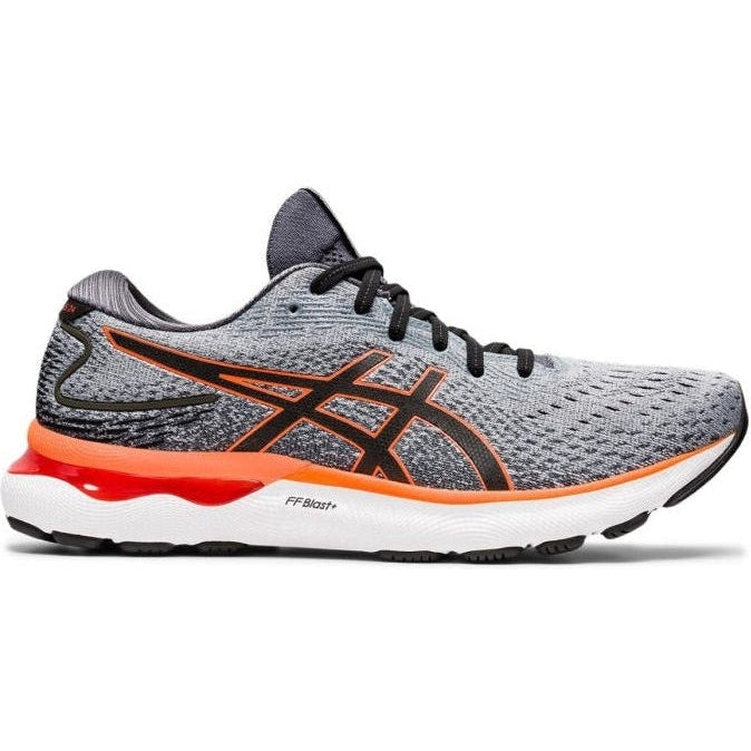 Men's Asics GEL-Nimbus 24, Sheet Rock/Shocking Orange, 10 D Medium