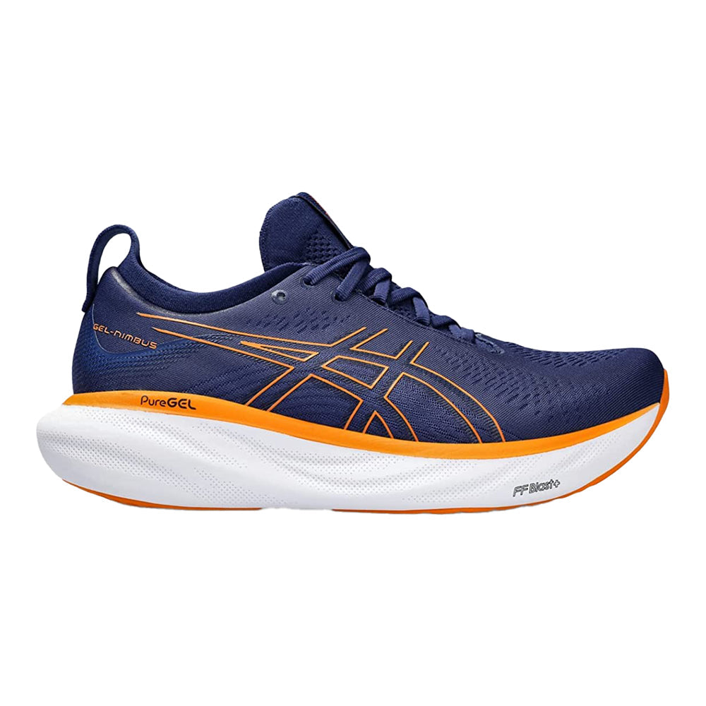 Men's Asics Gel-Nimbus 25, Deep Ocean/Bright Orange, 12.5 D Medium
