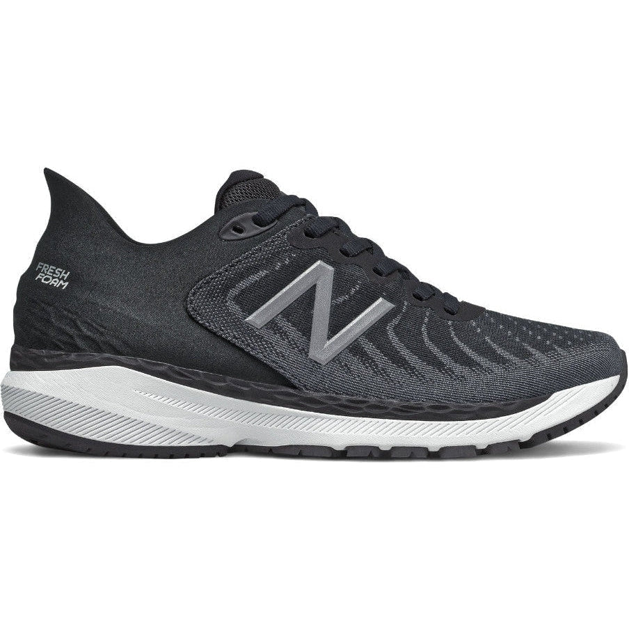 Women's New Balance Fresh Foam 860 v11, Black/White/Lead, 5 B Medium