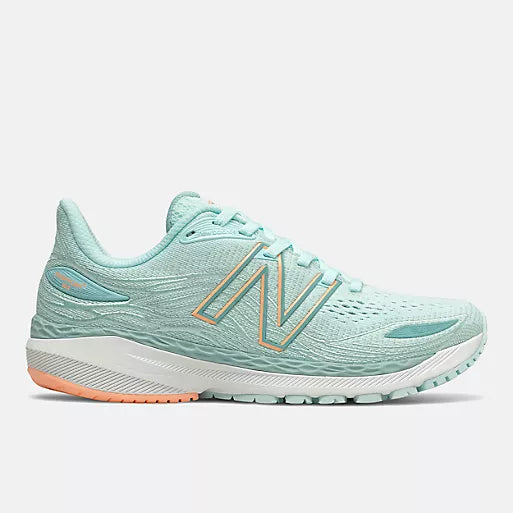 Women's New Balance Fresh Foam X 860v12, Pale Blue Chill/Light Mango, 9 B Medium