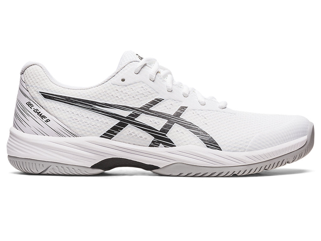 Men's Asics Gel-Game 9, White/Black, 10.5 D Medium