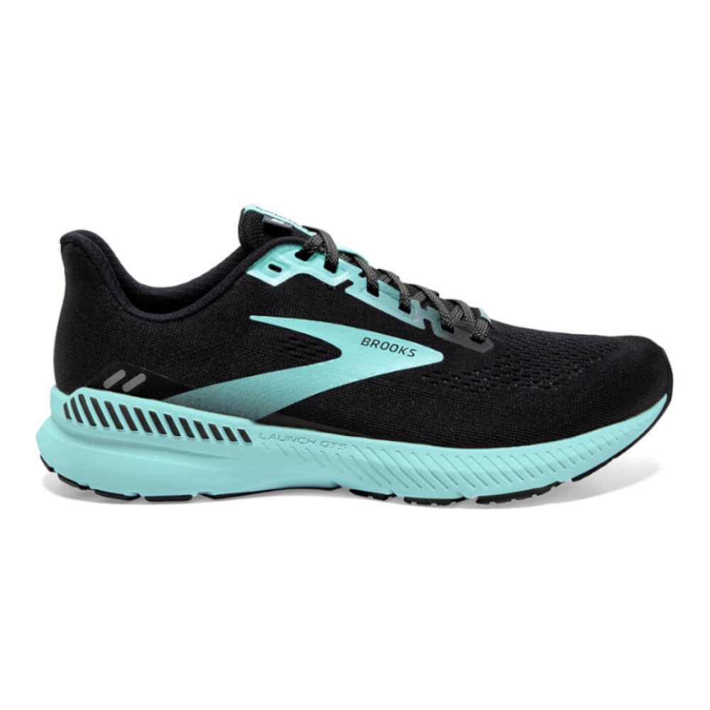 Women's Brooks Launch GTS 8, Black/Ebony/Blue Tint, 10.5 B Medium