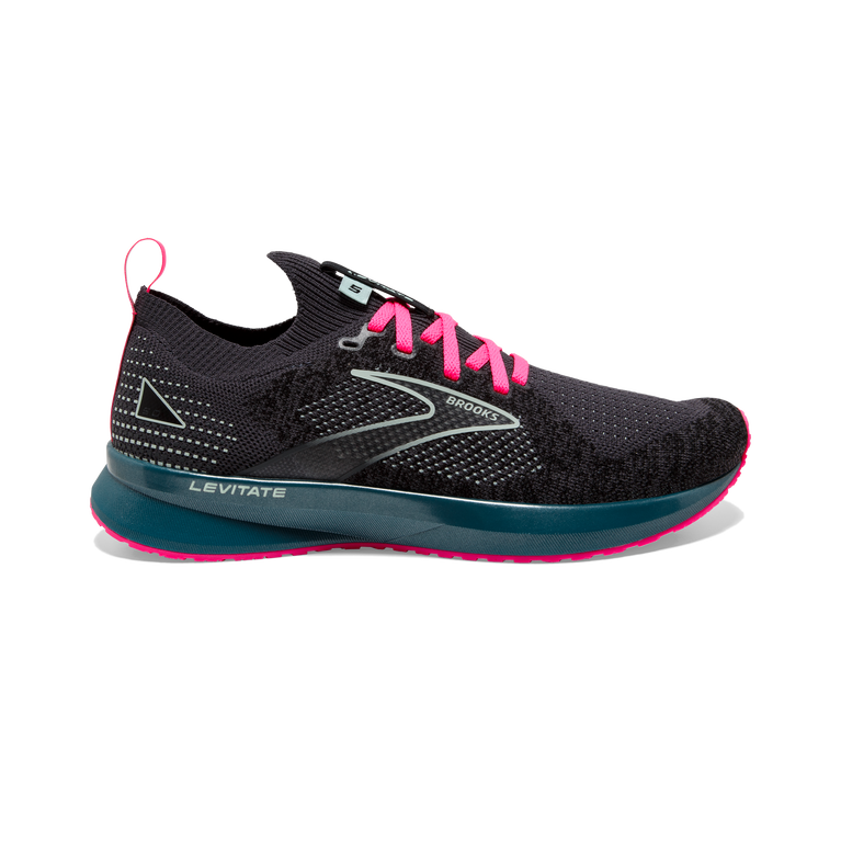 Women's Brooks Levitate Stealthfit 5, Black/Blue/Pink, 8.5 B Medium