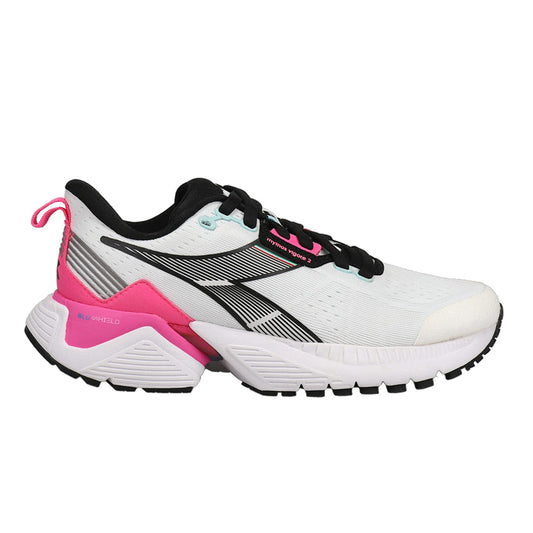 Women's Diadora Mythos Blushield Vigore 2, White/Pink Fluo/Black, 8 B Medium