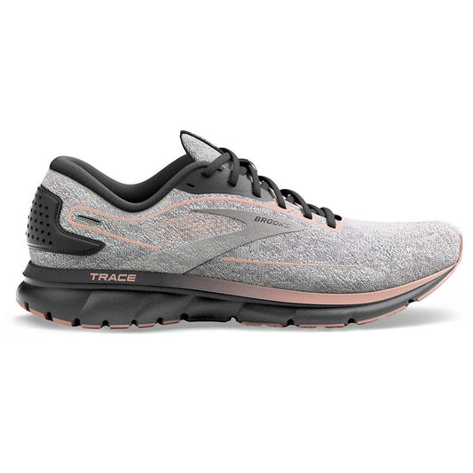 Women's Brooks Trace 2, Grey/Blackened Pearl/Peach, 7 B Medium