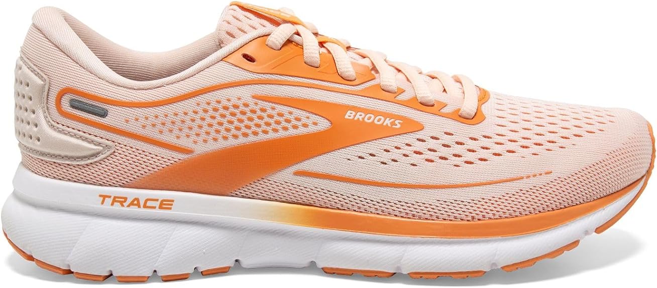 Women's Brooks Trace 2, Pale Peach/Tangerine/White, 9 B Medium