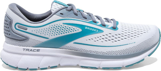 Women's Brooks Trace 2, White/Grey/Porcelain, 8 B Medium