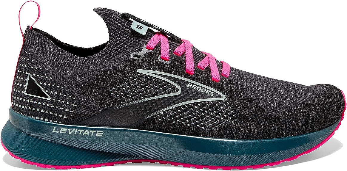 Women's Brooks Levitate StealthFit 5, Black/Blue/Pink, 6 B Medium