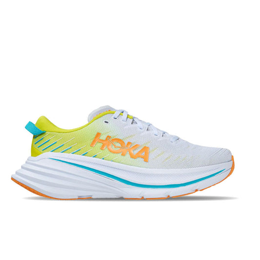 Women's Hoka One One Bondi X, White/Evening Primrose, 7.5 B Medium