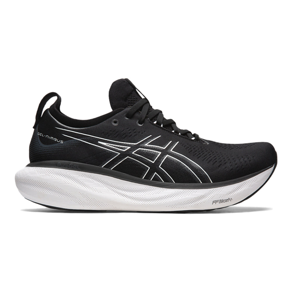 Men's Asics Gel-Nimbus 25, Black/Pure Silver, 8.5 D Medium