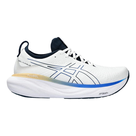 Men's Asics Gel-Nimbus 25, White/Illusion Blue, 10 D Medium