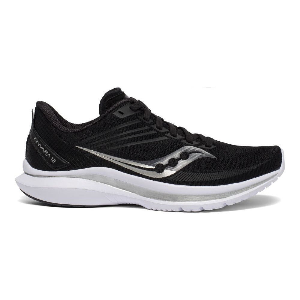 Women's Saucony Kinvara 12, Black/Silver, 9.5 B Medium