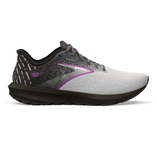 Women's Brooks Launch 10, Black/White/Violet, 7.5 B Medium