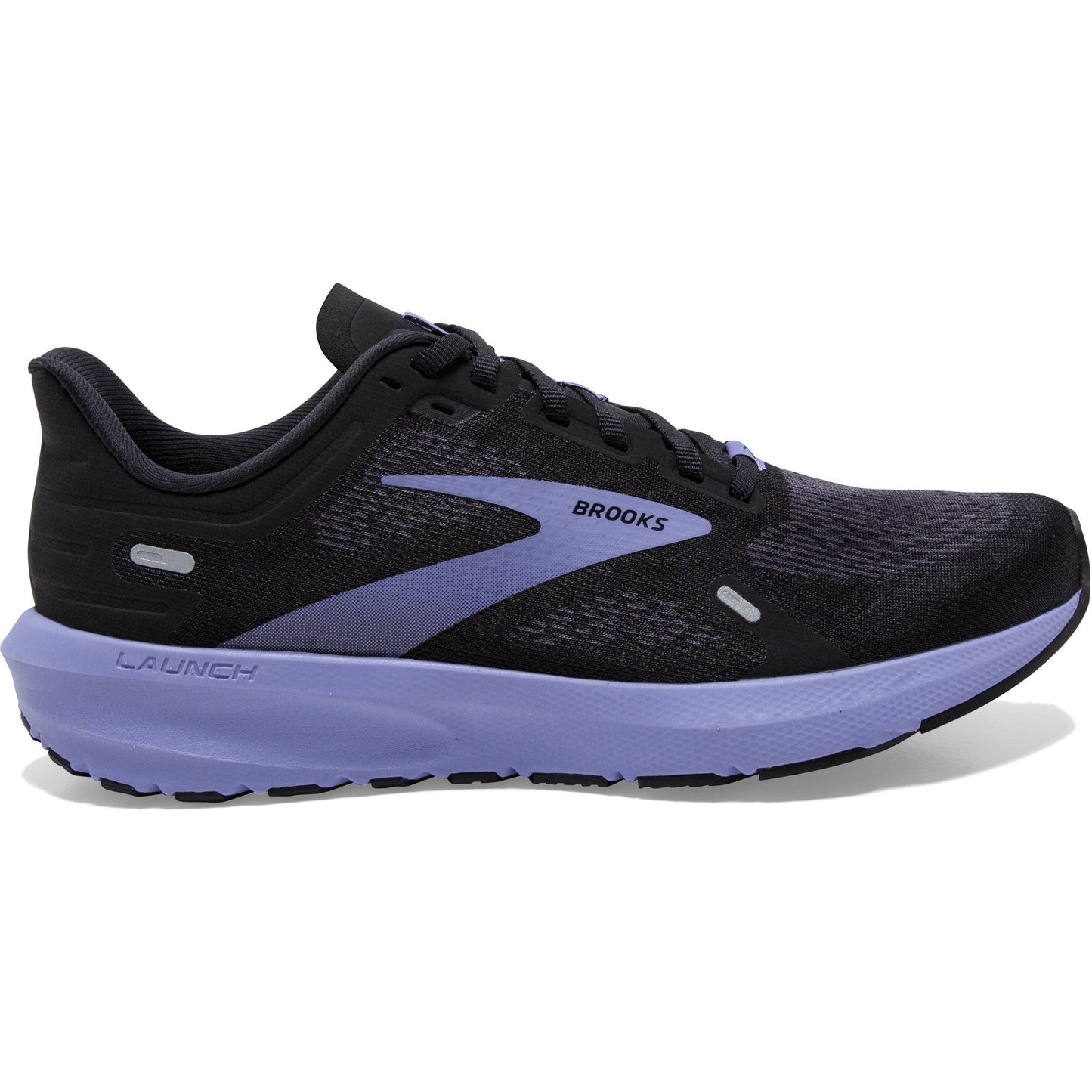 Women's Brooks Launch 9, Black/Ebony/Purple, 10 B Medium