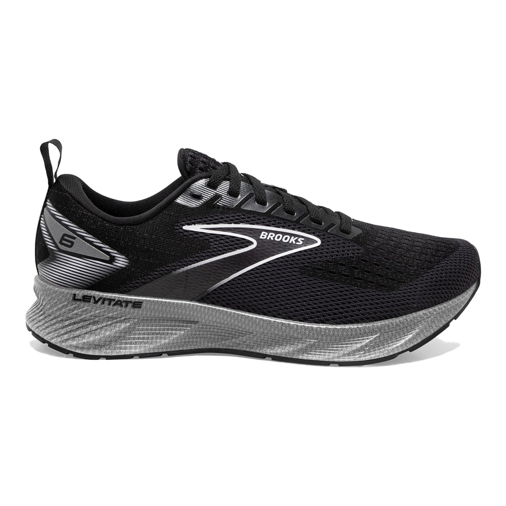 Women's Brooks Levitate 6, Black/Blackened Pearl/White, 9 B Medium