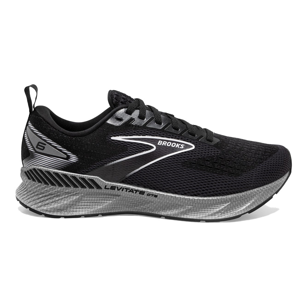 Women's Brooks Levitate GTS 6, Black/Blackened Pearl/White, 11.5 B Medium
