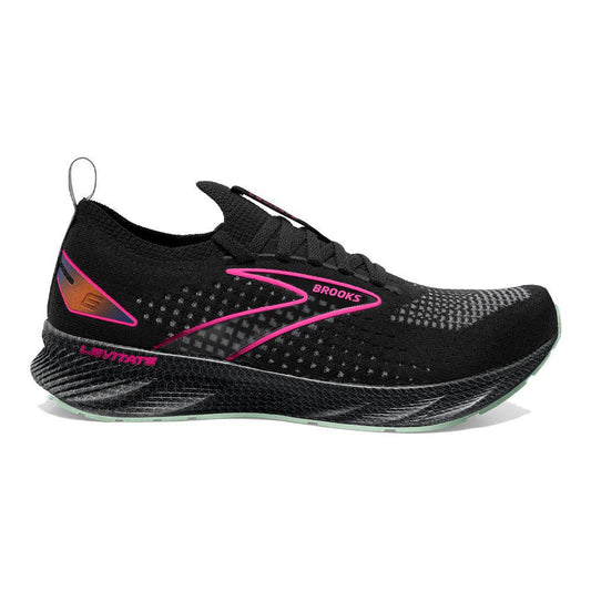 Women's Brooks Levitate StealthFit 6, Black/Pink, 9 B Medium
