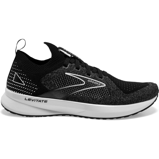Women's Brooks Levitate Stealthfit 5, Black/Grey/White, 10.5 B Medium