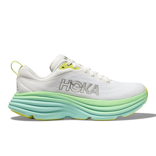Women's Hoka One One Bondi 8, Blanc De Blanc/Sunlit Ocean, 7.5 B Medium