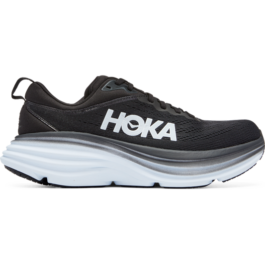 Women's Hoka One One Bondi 8, Black/White, 7.5 B Medium