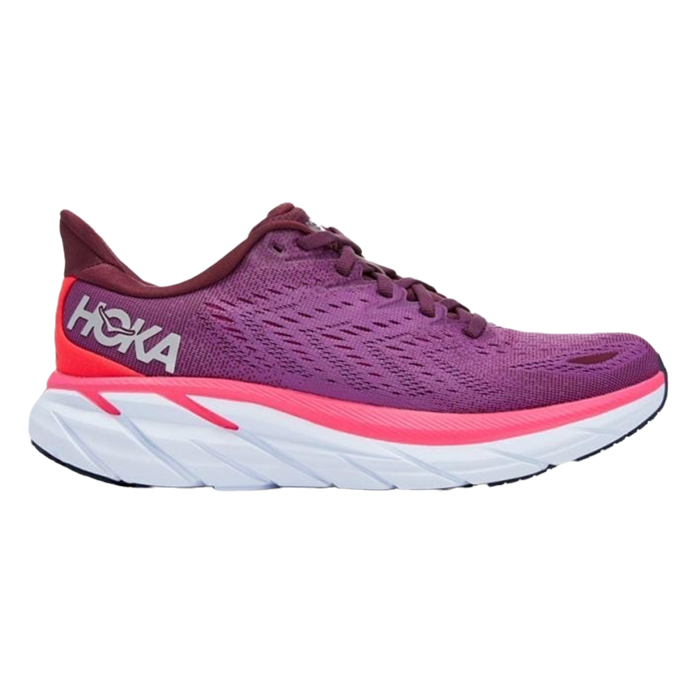 Women's Hoka One One Clifton 8, Grape Wine/Beautyberry, 9 B Medium