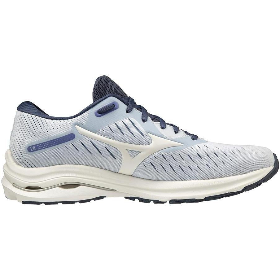 Women's Mizuno Wave Rider 24, Arctic Ice/Snow White, 7 B Medium