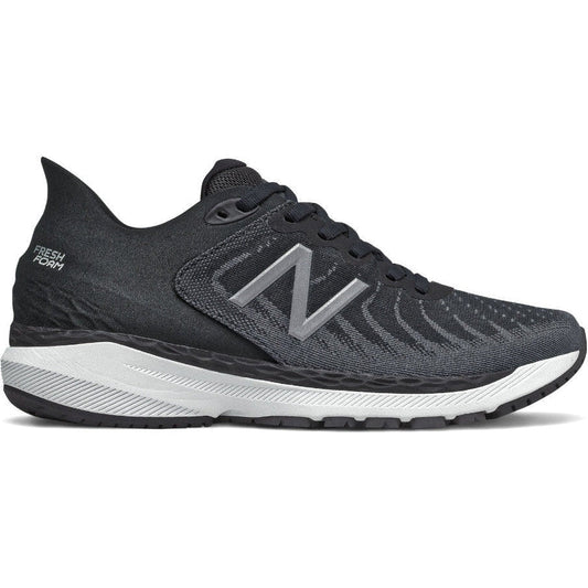 Women's New Balance Fresh Foam 860 v11, Black/White/Lead, 6 D Wide
