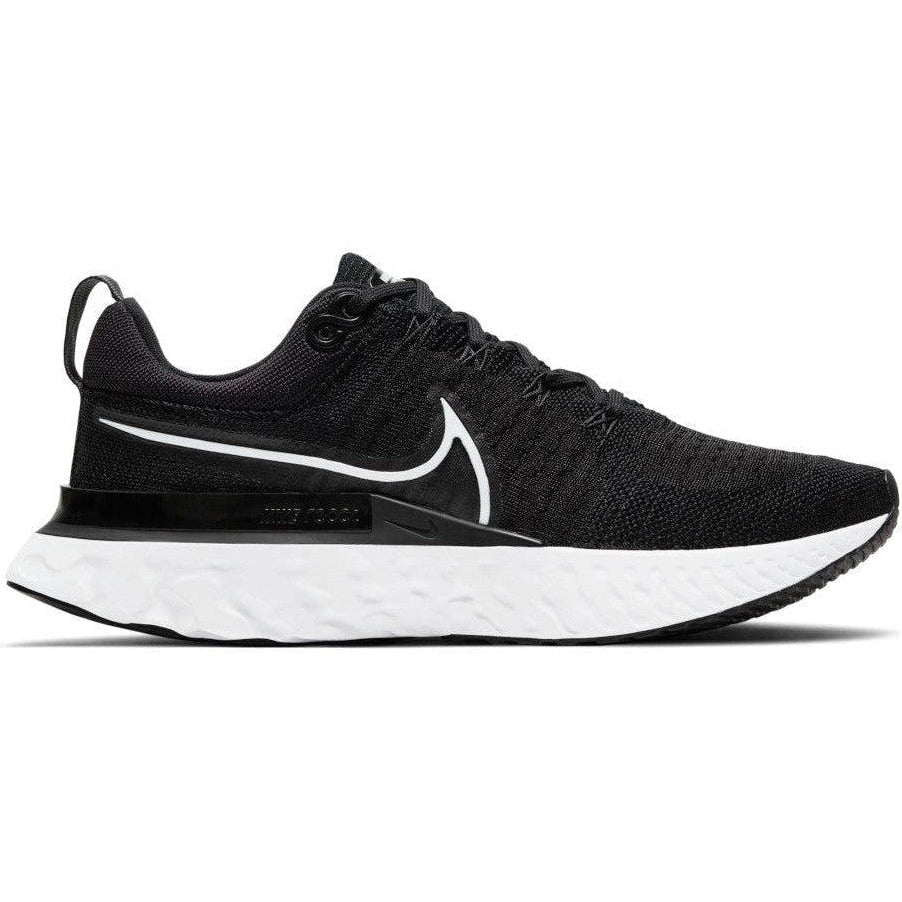 Women's Nike React Infinity Run Flyknit 2, Black/White/Iron Grey, 10 B Medium
