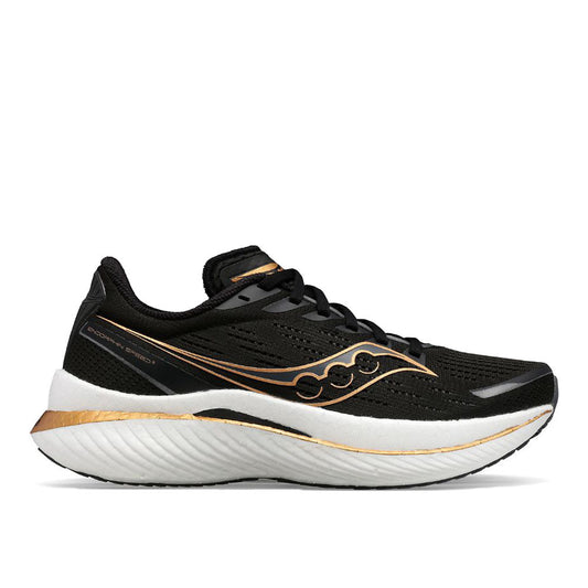 Women's Saucony Endorphin Speed 3, Black/Goldstruck, 7 B Medium