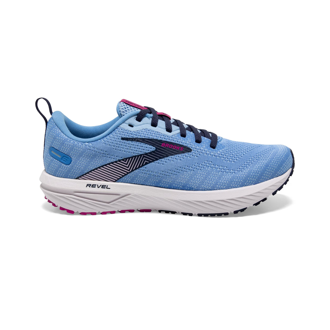 Women's Brooks Revel 6, Marina/Lilac Rose/Pink Lady, 9.5 B Medium
