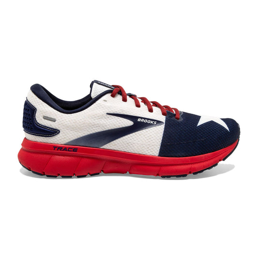 Women's Brooks Trace 2, Red/White/Navy, 10 B Medium